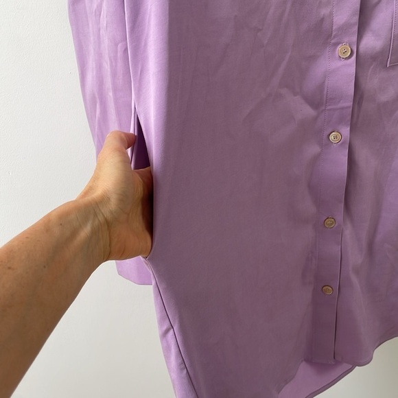 Smash + and Tess Diversion Button Shirt Dress Longsleeve Tencel Purple XS - Picture 10 of 11